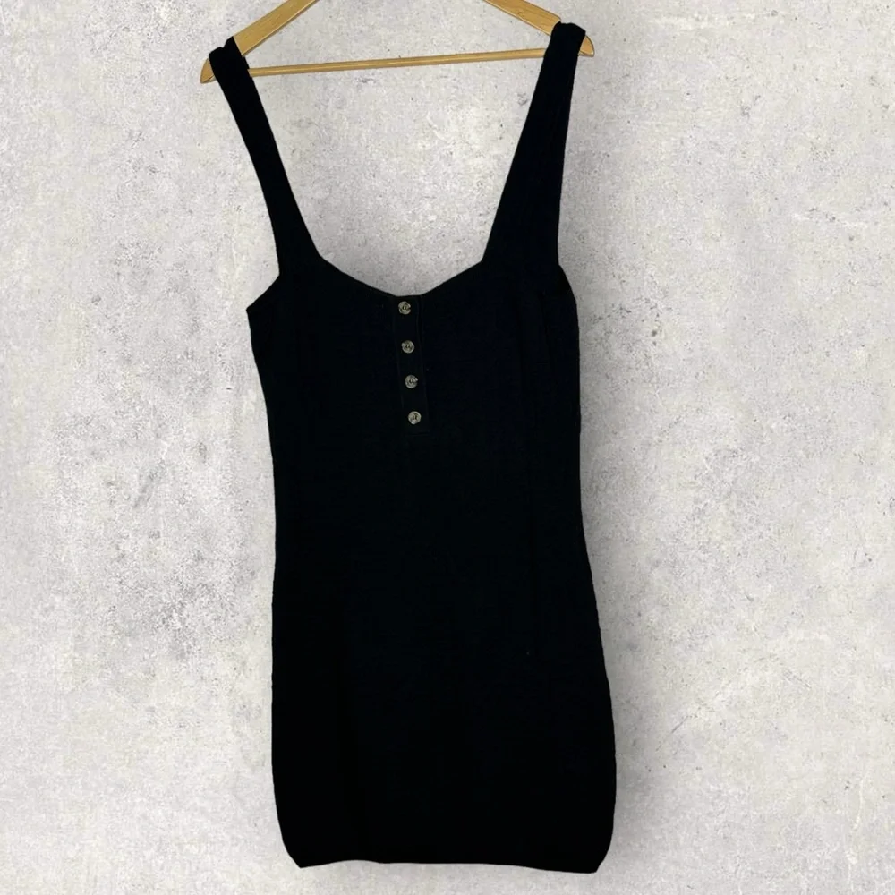 Free People Button Back Square‎ Neck Mini Dress Center Of Attention Size Large - Picture 14 of 14